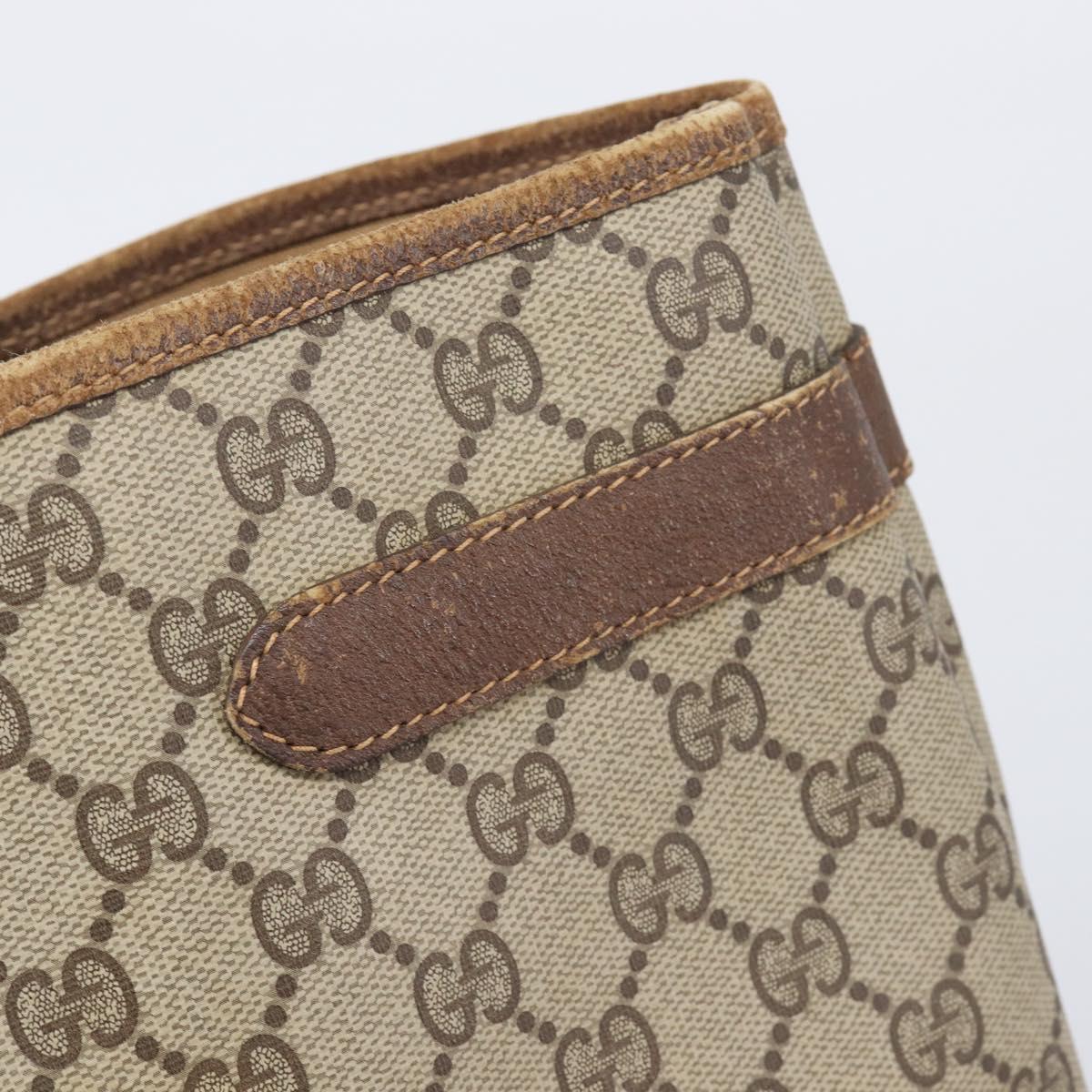 GUCCI GG Supreme Tote Bag PVC Beige Gold Tone 39 02 061 Auth ep17043