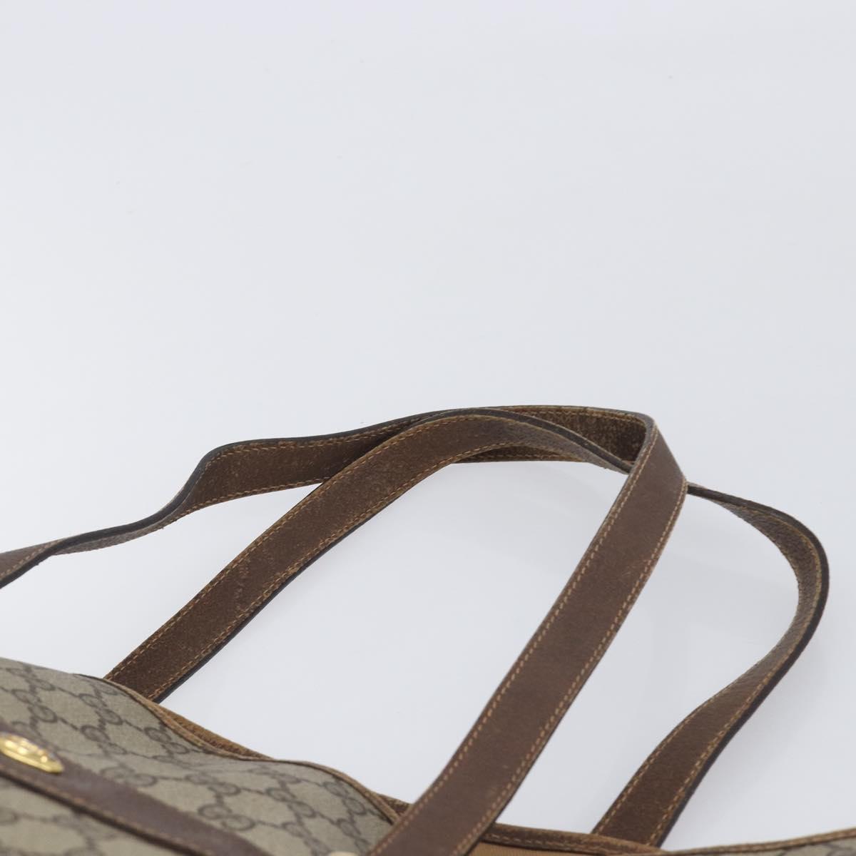GUCCI GG Supreme Tote Bag PVC Beige Gold Tone 39 02 061 Auth ep17043