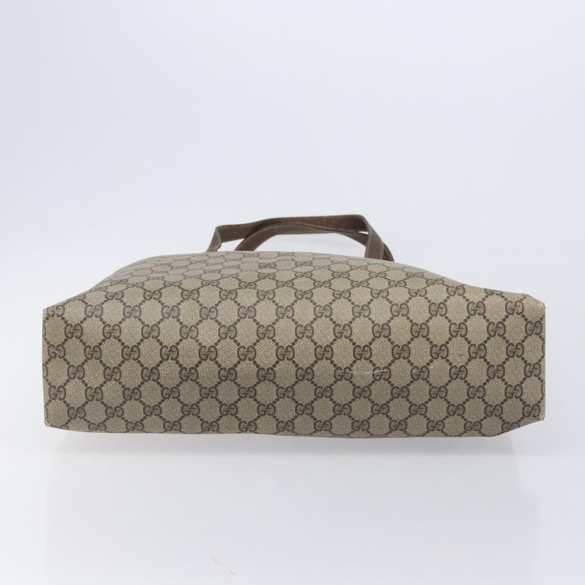 GUCCI GG Supreme Tote Bag PVC Beige Gold Tone 39 02 061 Auth ep17043