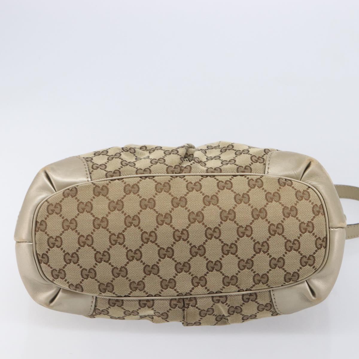 GUCCI GG Canvas Sukey Hand Bag 2way Beige Gold Tone 247902 Auth ep17045
