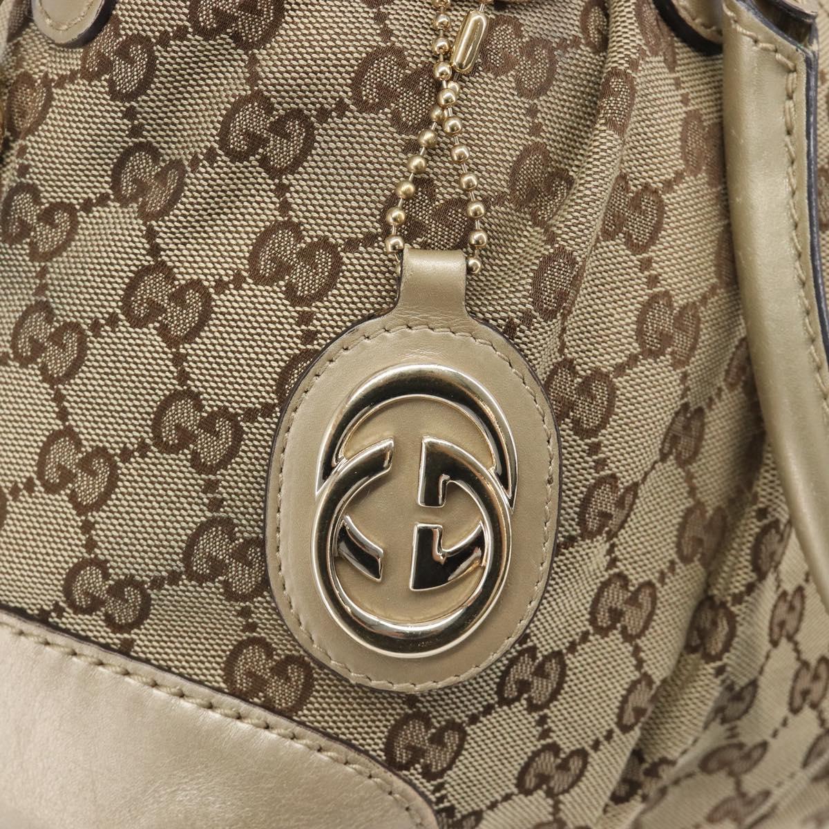 GUCCI GG Canvas Sukey Hand Bag 2way Beige Gold Tone 247902 Auth ep17045