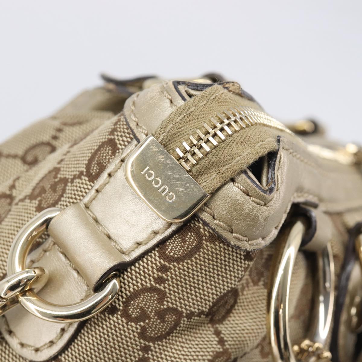 GUCCI GG Canvas Sukey Hand Bag 2way Beige Gold Tone 247902 Auth ep17045
