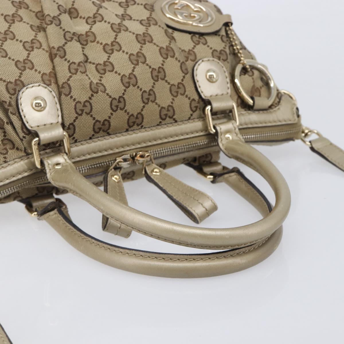 GUCCI GG Canvas Sukey Hand Bag 2way Beige Gold Tone 247902 Auth ep17045