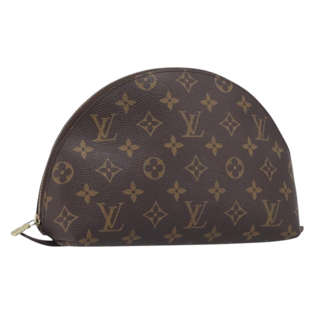 LOUIS VUITTON Monogram Trousse Demi Ronde Cosmetic Pouch M47520 LV Auth ep17047