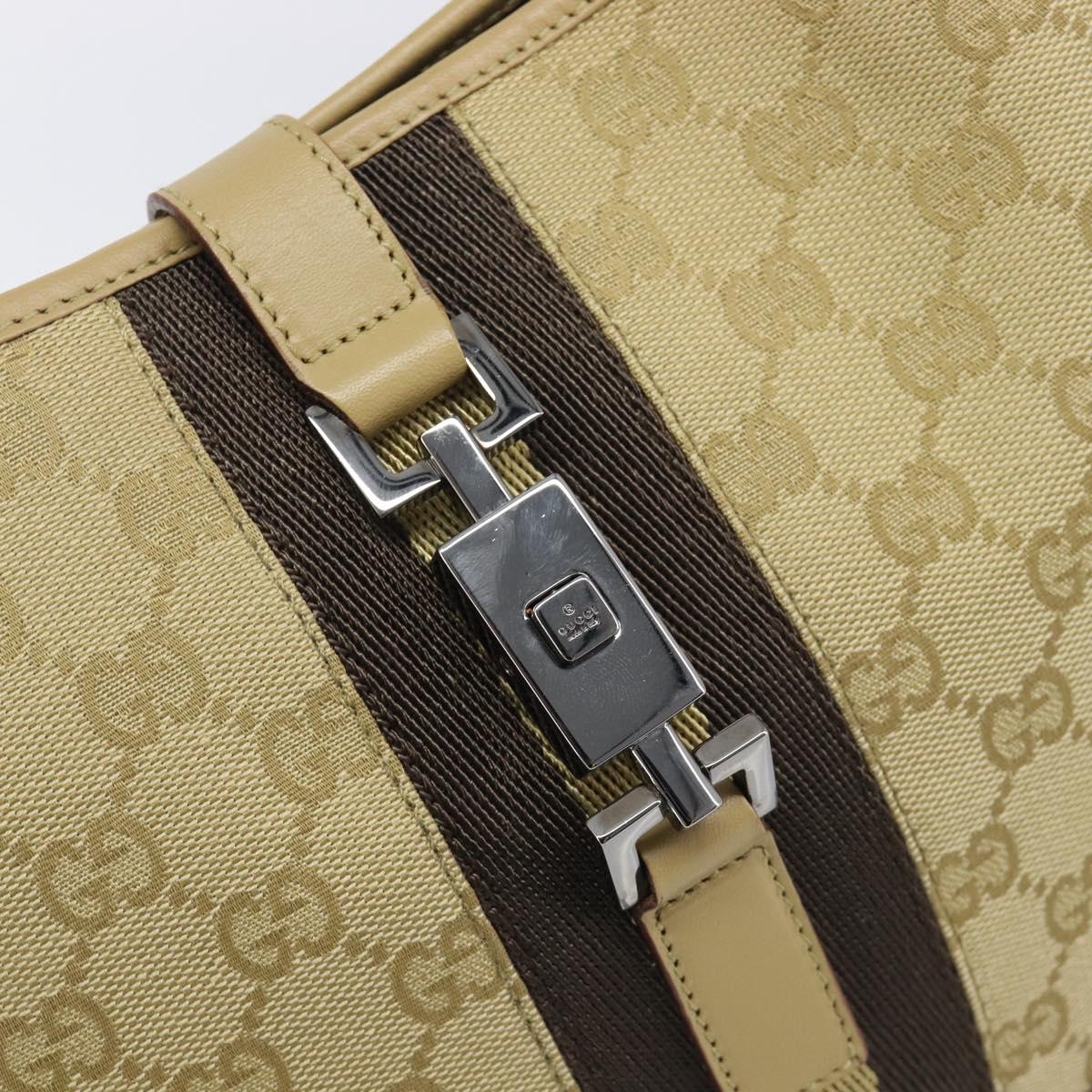 GUCCI GG Canvas Jackie Sherry Line Hand Bag Beige Silver 00963 Auth ep17050V