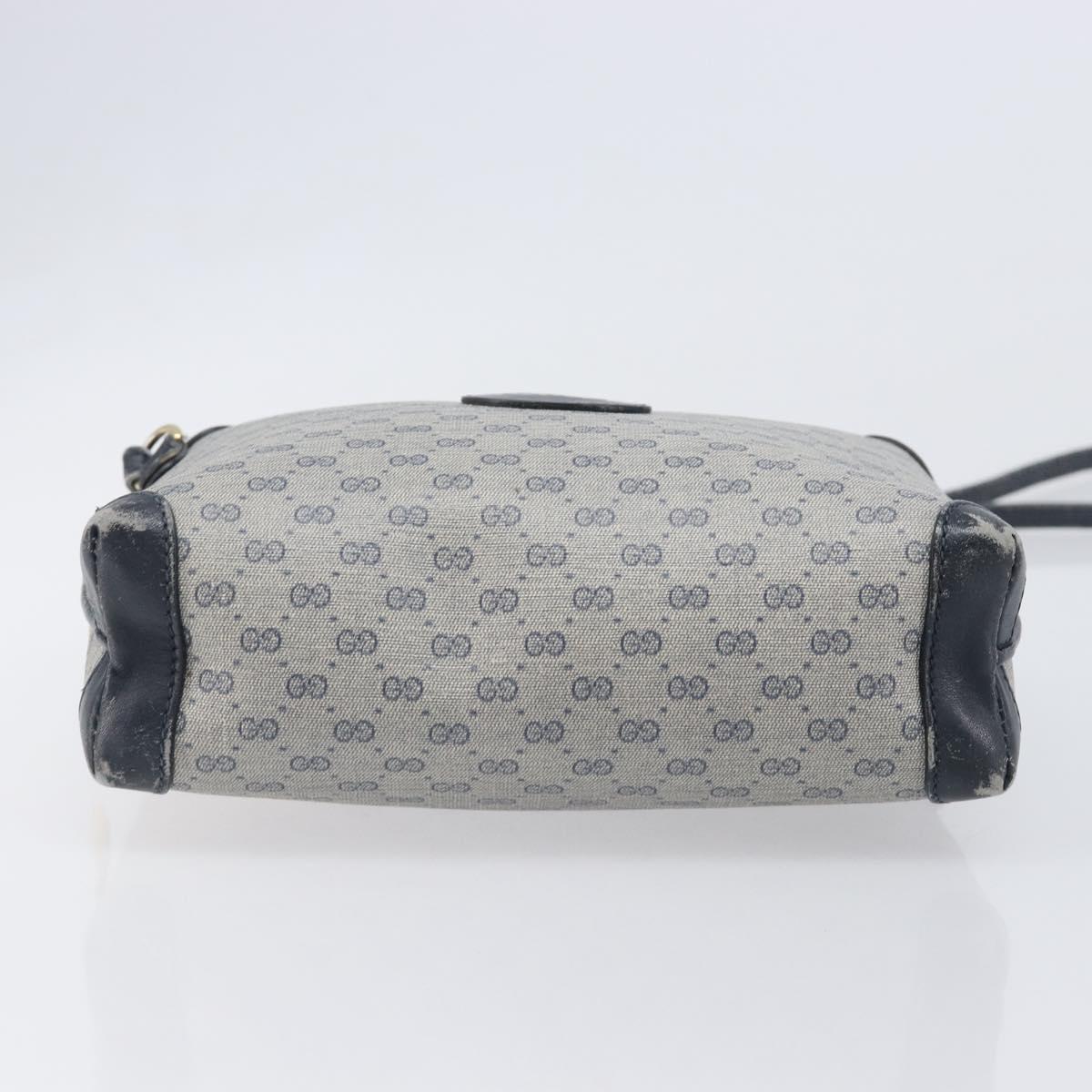 GUCCI Micro GG Shoulder Bag PVC Navy Gold Tone 007 115 0093 Auth ep17052
