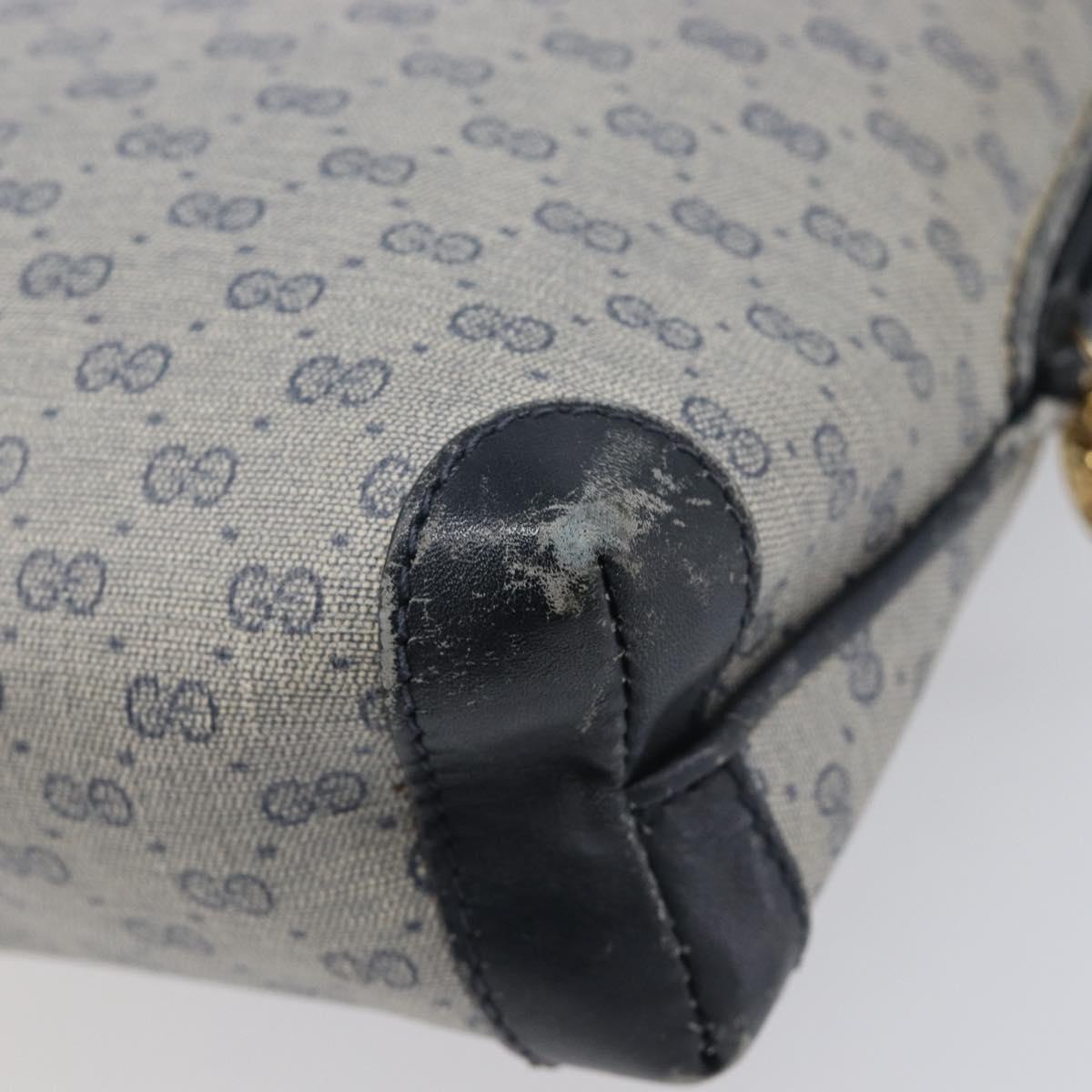 GUCCI Micro GG Shoulder Bag PVC Navy Gold Tone 007 115 0093 Auth ep17052