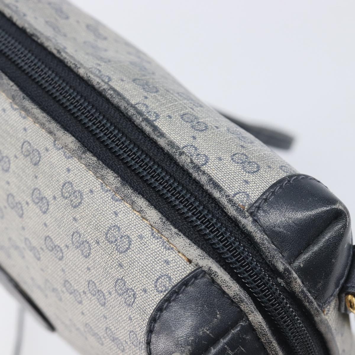 GUCCI Micro GG Shoulder Bag PVC Navy Gold Tone 007 115 0093 Auth ep17052
