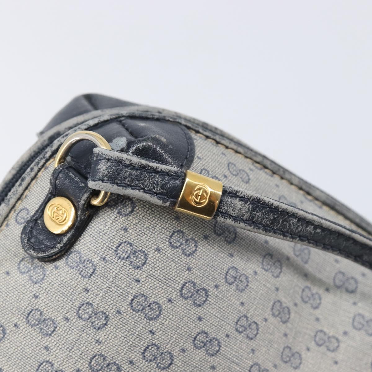GUCCI Micro GG Shoulder Bag PVC Navy Gold Tone 007 115 0093 Auth ep17052