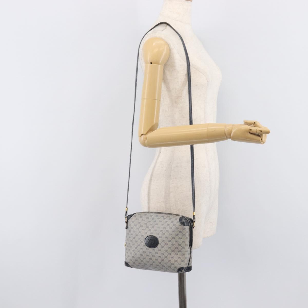 GUCCI Micro GG Shoulder Bag PVC Navy Gold Tone 007 115 0093 Auth ep17052