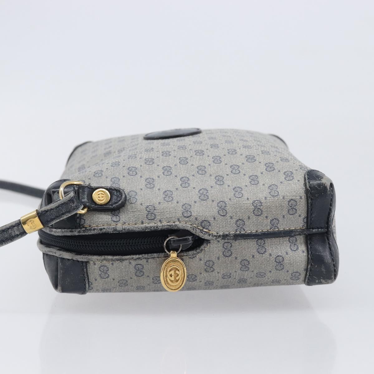 GUCCI Micro GG Shoulder Bag PVC Navy Gold Tone 007 115 0093 Auth ep17052
