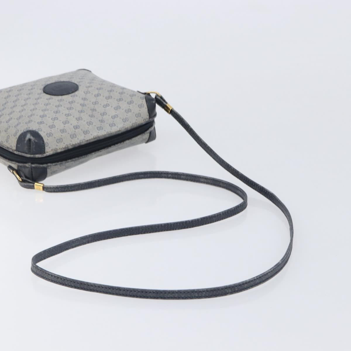 GUCCI Micro GG Shoulder Bag PVC Navy Gold Tone 007 115 0093 Auth ep17052