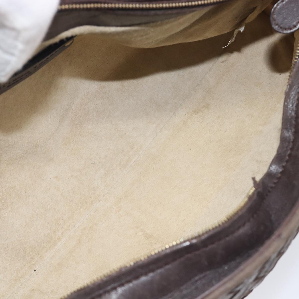 Bottega Veneta INTRECCIATO Shoulder Bag Leather Brown Gold 192661 Auth ep17057