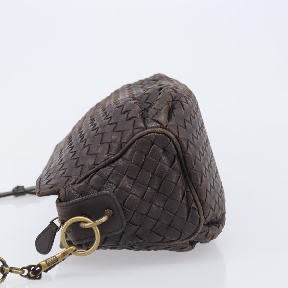 Bottega Veneta INTRECCIATO Shoulder Bag Leather Brown Gold 192661 Auth ep17057