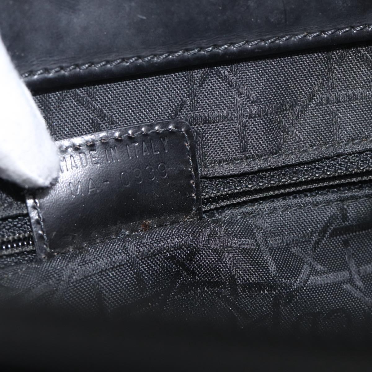 Christian Dior Maris Pearl Hand Bag Leather 2way Black Silver Auth ep17063