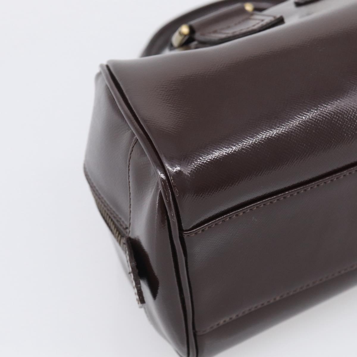 BURBERRY Hand Bag Leather Brown Gold Tone Auth ep17070A