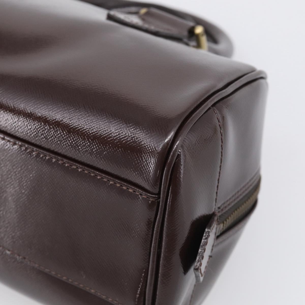 BURBERRY Hand Bag Leather Brown Gold Tone Auth ep17070A
