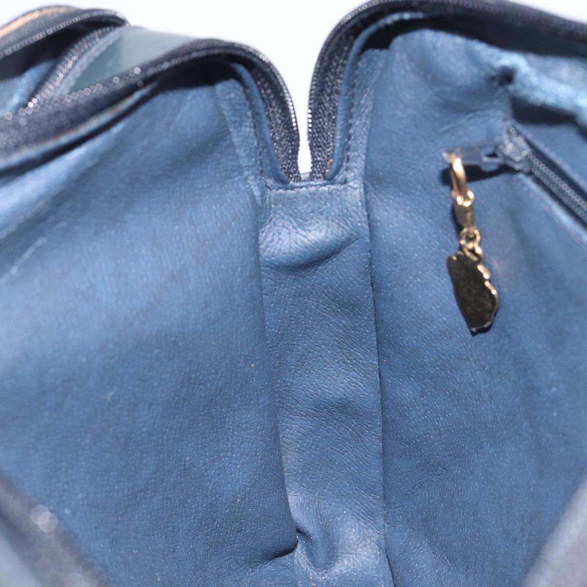 GUCCI Micro GG Shoulder Bag PVC Navy Gold Tone 001 084 0941 Auth ep17075