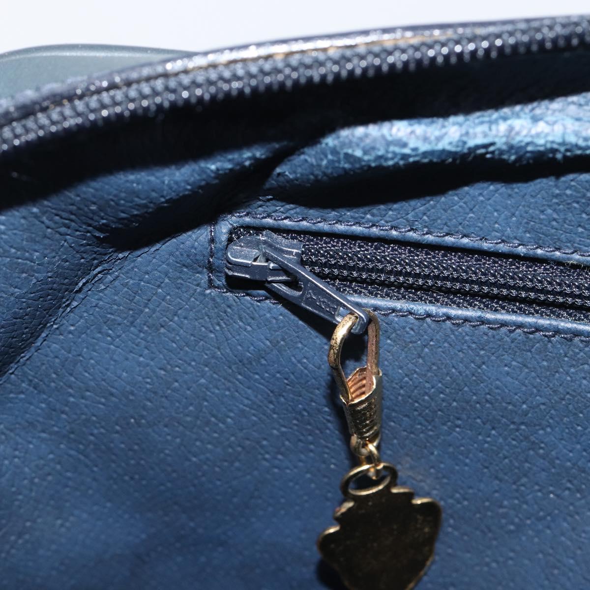 GUCCI Micro GG Shoulder Bag PVC Navy Gold Tone 001 084 0941 Auth ep17075