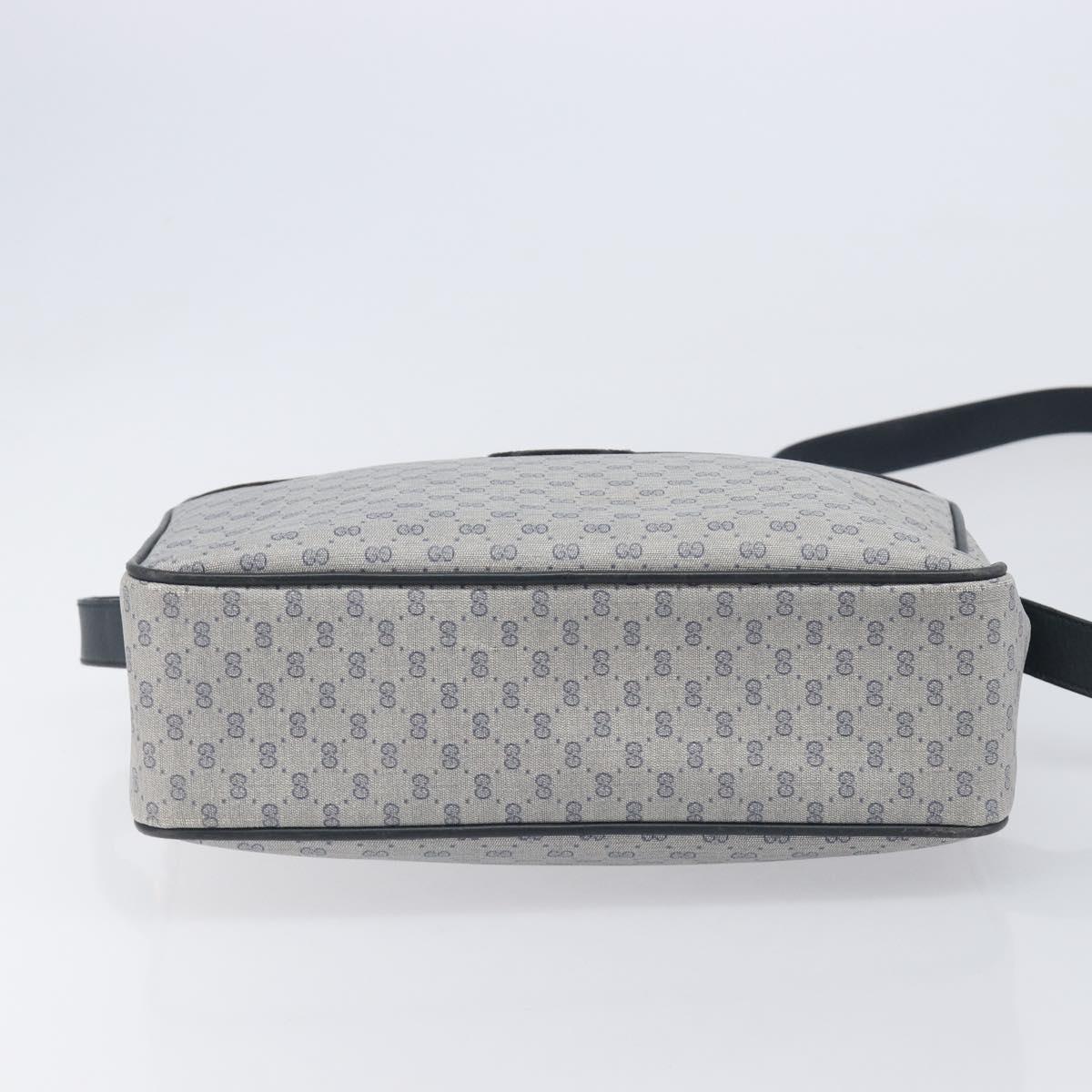 GUCCI Micro GG Shoulder Bag PVC Navy Gold Tone 001 084 0941 Auth ep17075