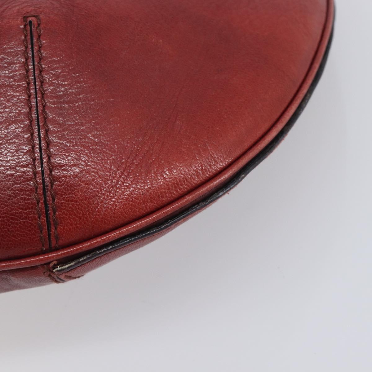 GUCCI Hand Bag Leather Red Gold Tone 106663 Auth ep17080