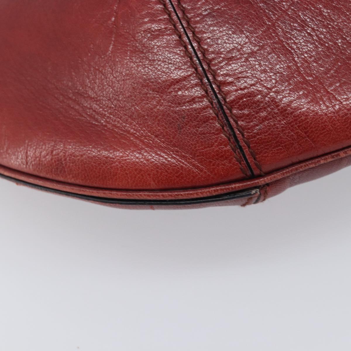 GUCCI Hand Bag Leather Red Gold Tone 106663 Auth ep17080