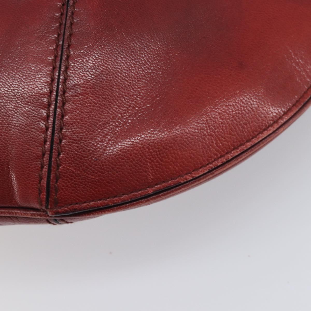 GUCCI Hand Bag Leather Red Gold Tone 106663 Auth ep17080