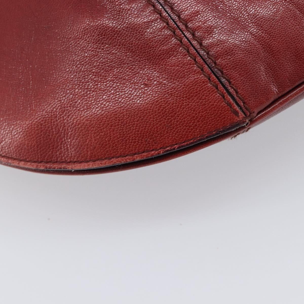 GUCCI Hand Bag Leather Red Gold Tone 106663 Auth ep17080