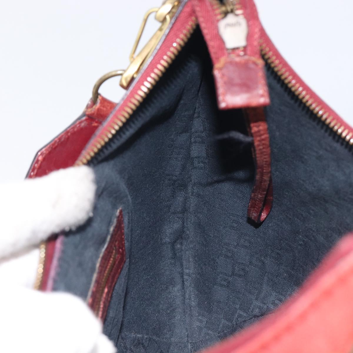 GUCCI Hand Bag Leather Red Gold Tone 106663 Auth ep17080
