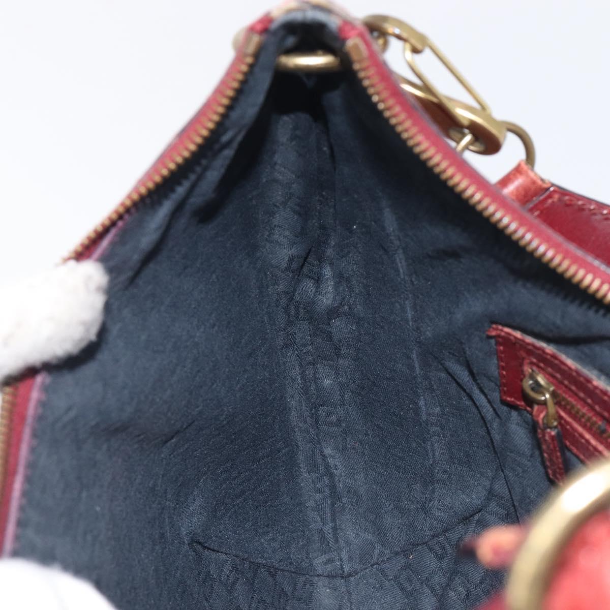 GUCCI Hand Bag Leather Red Gold Tone 106663 Auth ep17080