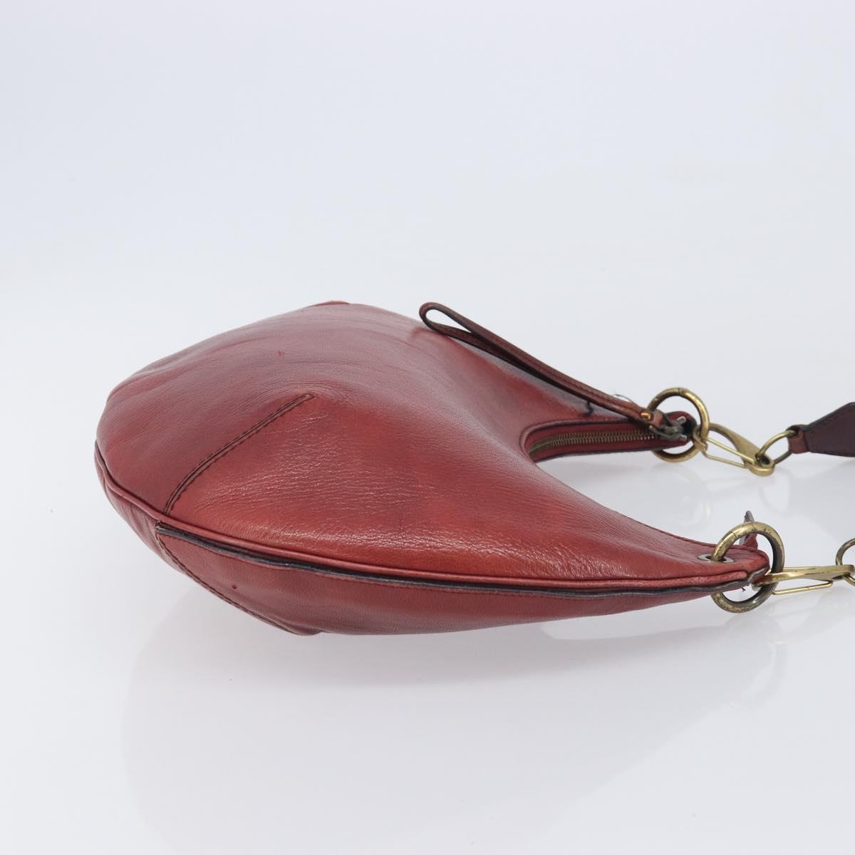 GUCCI Hand Bag Leather Red Gold Tone 106663 Auth ep17080