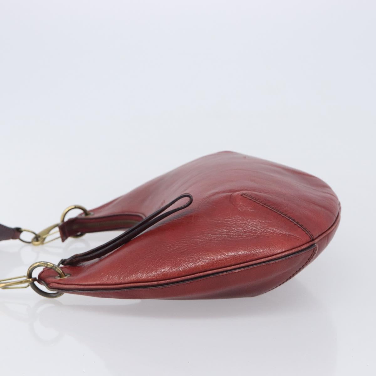 GUCCI Hand Bag Leather Red Gold Tone 106663 Auth ep17080
