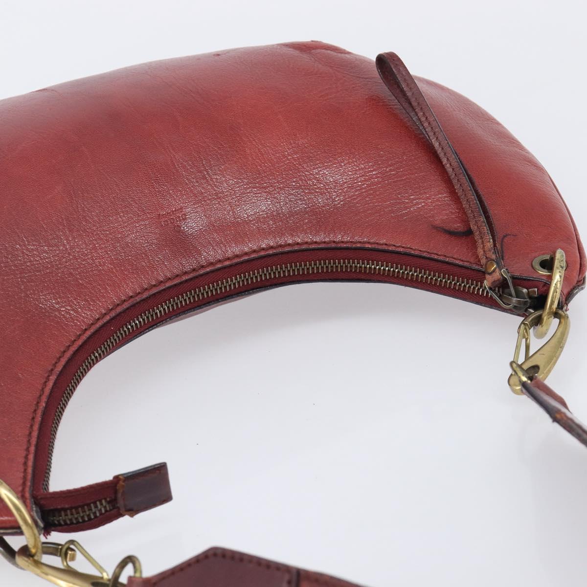 GUCCI Hand Bag Leather Red Gold Tone 106663 Auth ep17080