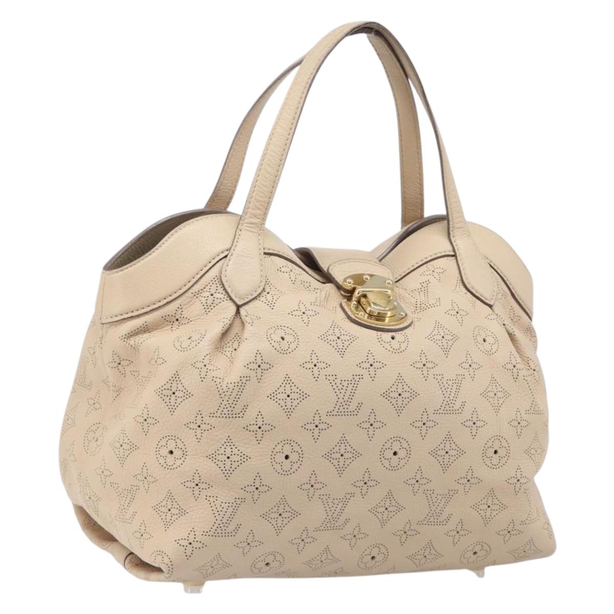 LOUIS VUITTON Mahina Shiels PM Hand Bag Leather Beige M93818 LV Auth ep17082