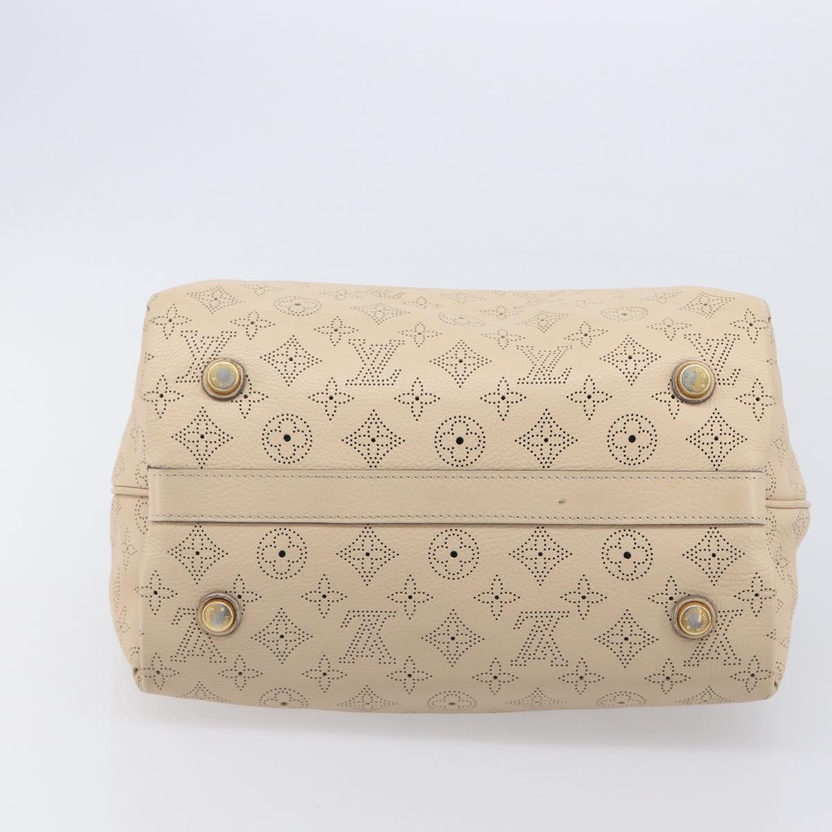 LOUIS VUITTON Mahina Shiels PM Hand Bag Leather Beige M93818 LV Auth ep17082