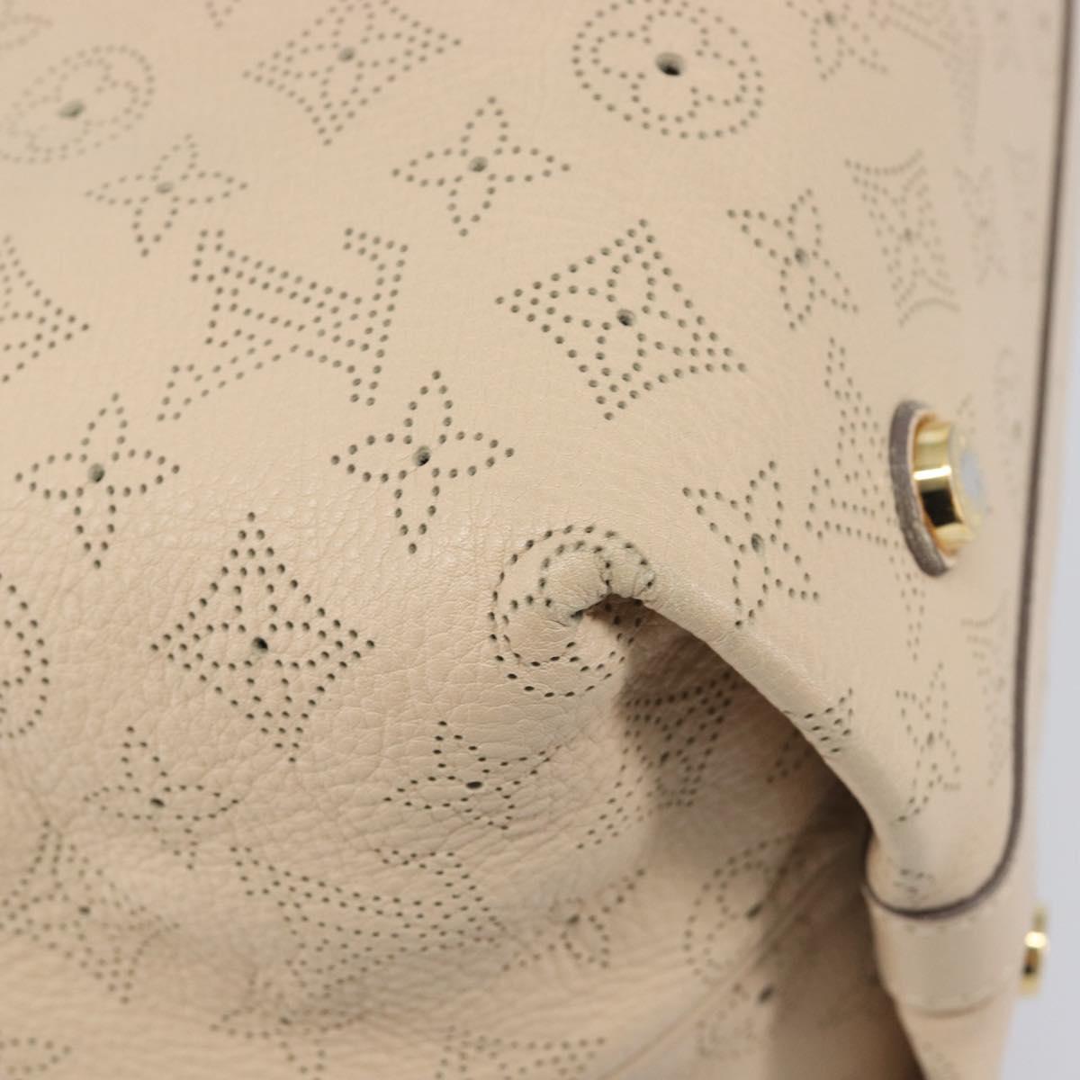 LOUIS VUITTON Mahina Shiels PM Hand Bag Leather Beige M93818 LV Auth ep17082