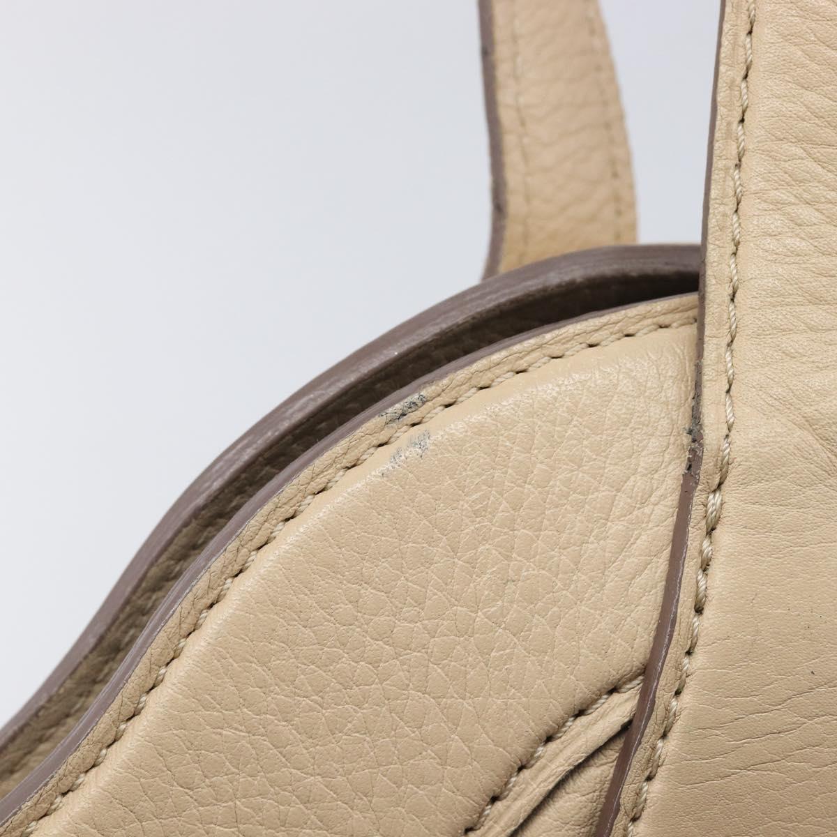 LOUIS VUITTON Mahina Shiels PM Hand Bag Leather Beige M93818 LV Auth ep17082