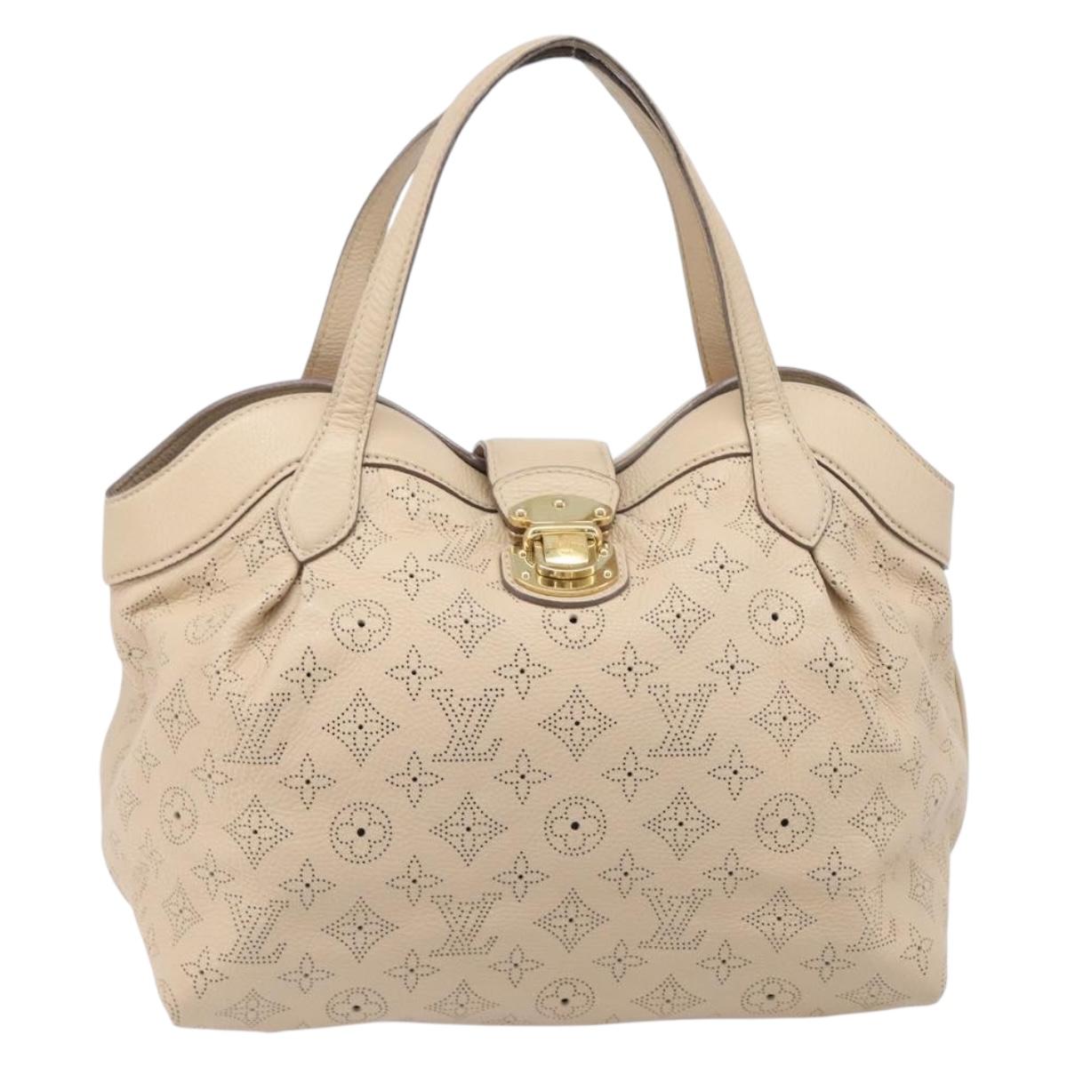 LOUIS VUITTON Mahina Shiels PM Hand Bag Leather Beige M93818 LV Auth ep17082