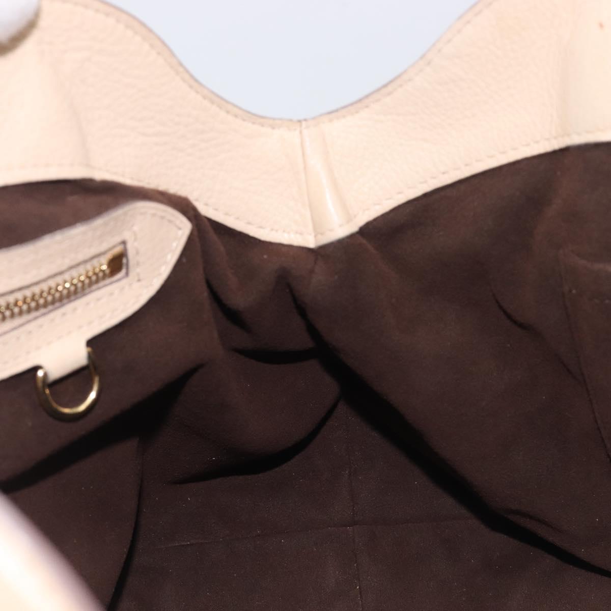LOUIS VUITTON Mahina Shiels PM Hand Bag Leather Beige M93818 LV Auth ep17082