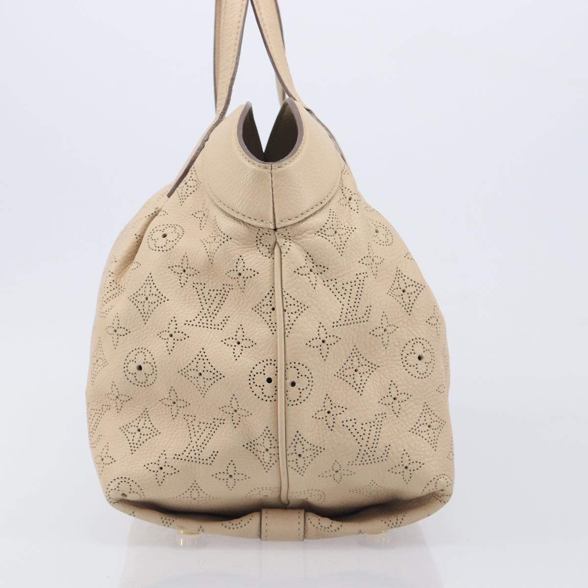 LOUIS VUITTON Mahina Shiels PM Hand Bag Leather Beige M93818 LV Auth ep17082