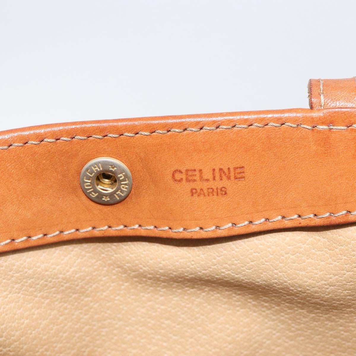 CELINE Macadam Tote Bag PVC Beige Auth ep17085