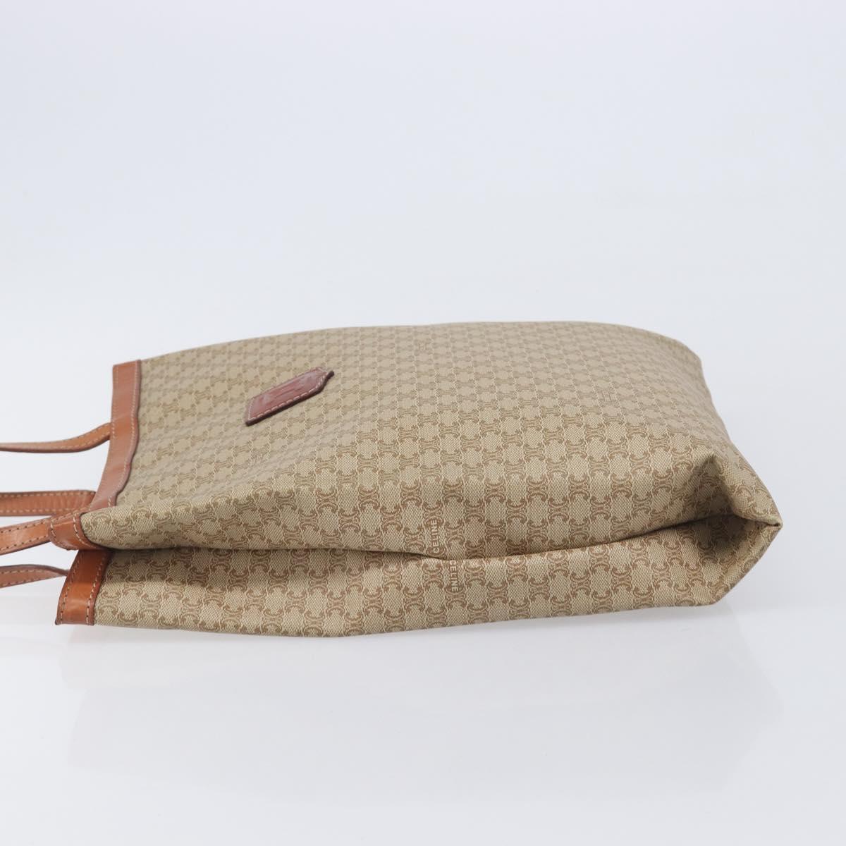 CELINE Macadam Tote Bag PVC Beige Auth ep17085