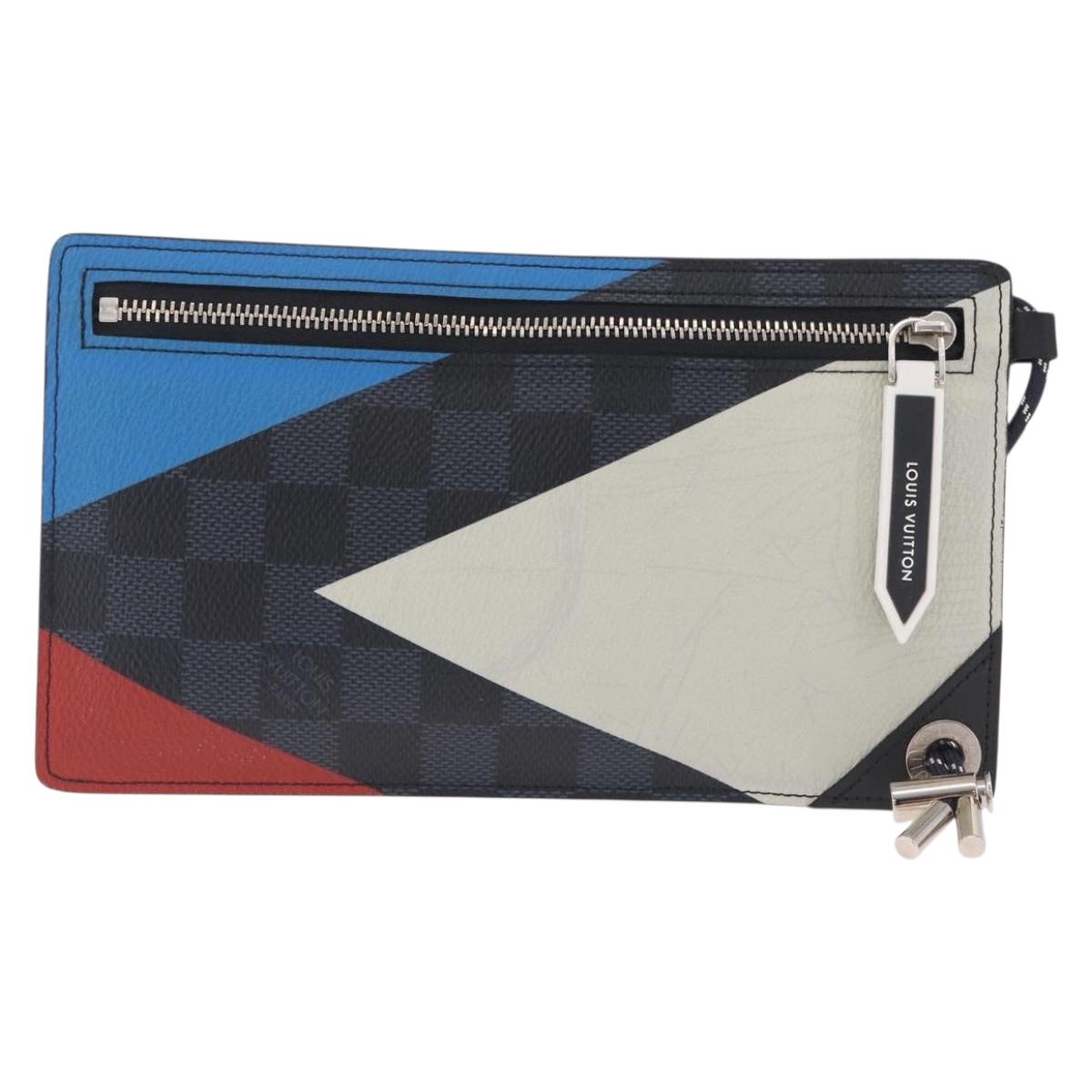 LOUIS VUITTON Damier Cobalt America's Cup Pochette Phone N41630 LV Auth ep17089A