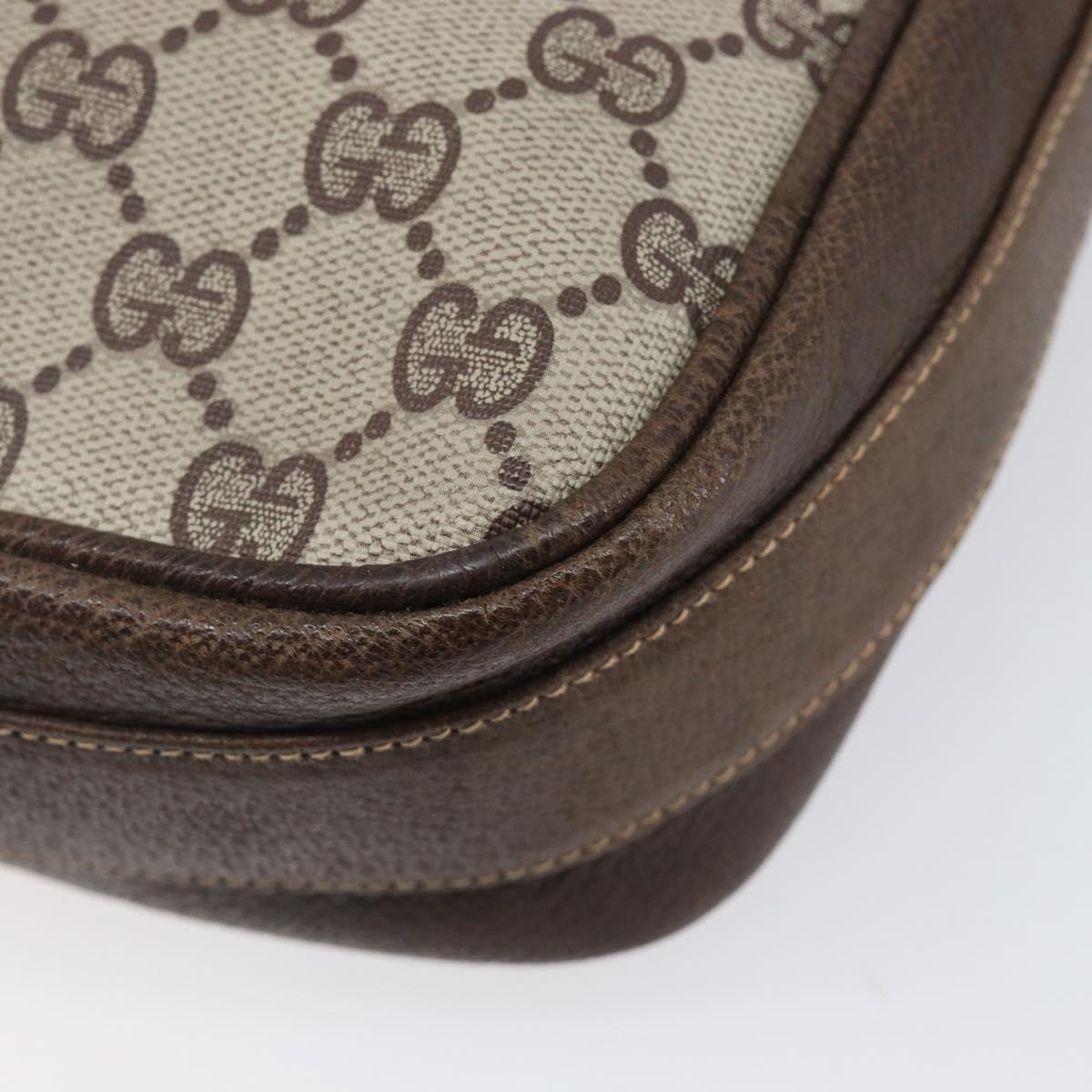 GUCCI GG Supreme Shoulder Bag PVC Beige Gold Tone Auth ep17093