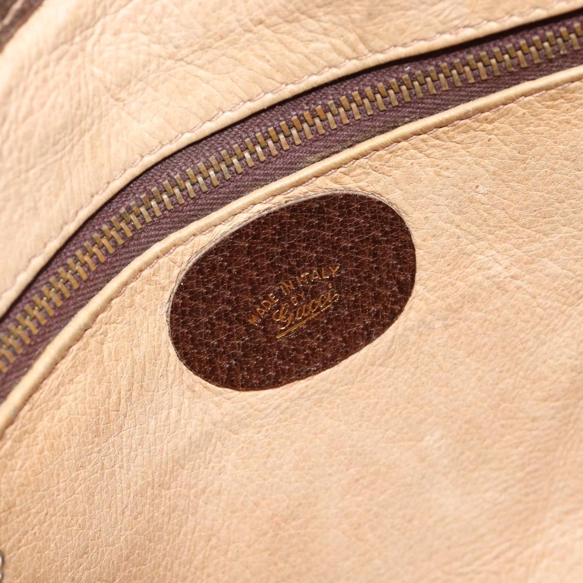 GUCCI GG Supreme Shoulder Bag PVC Beige Gold Tone Auth ep17093