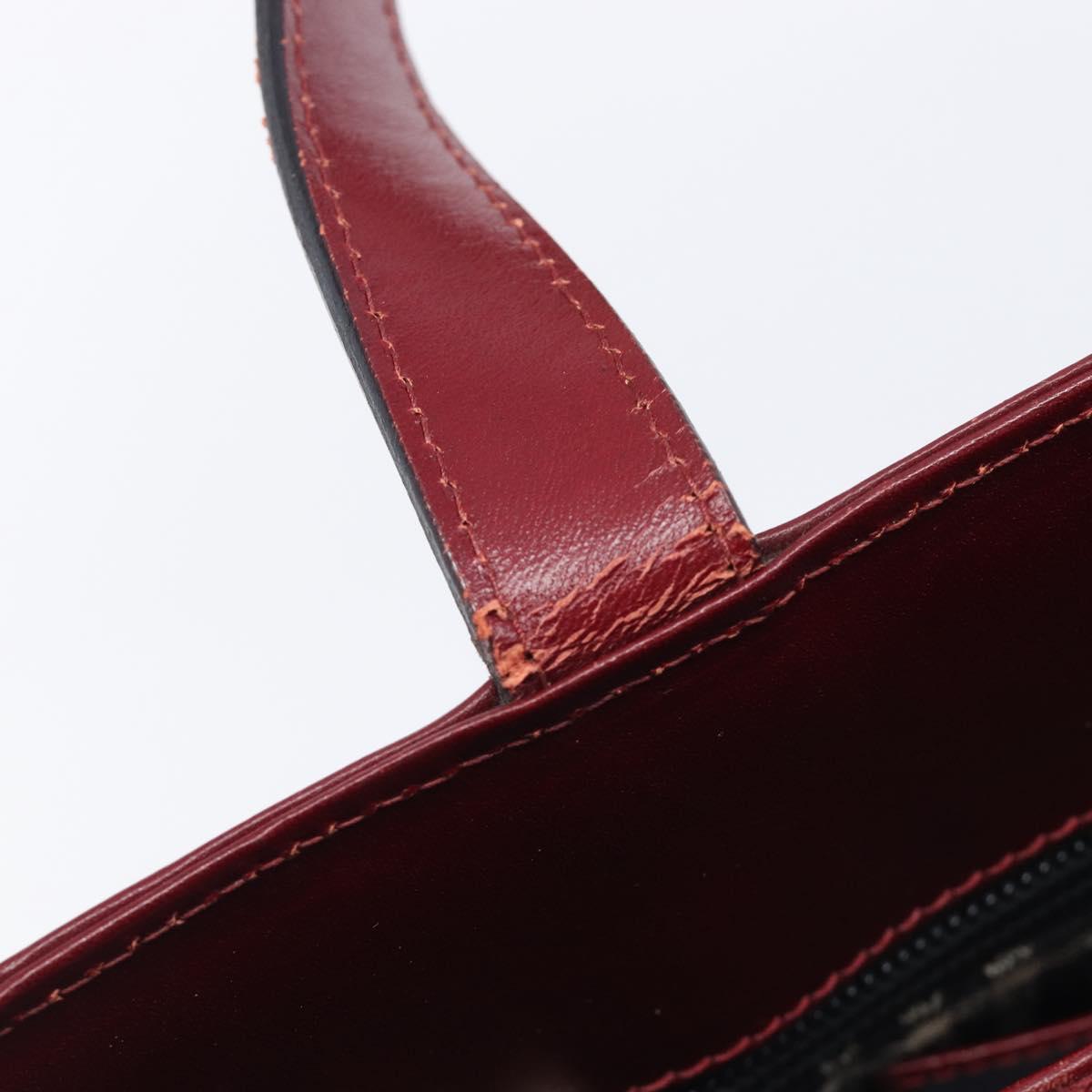 BURBERRY Hand Bag Leather Red Silver Auth ep17095