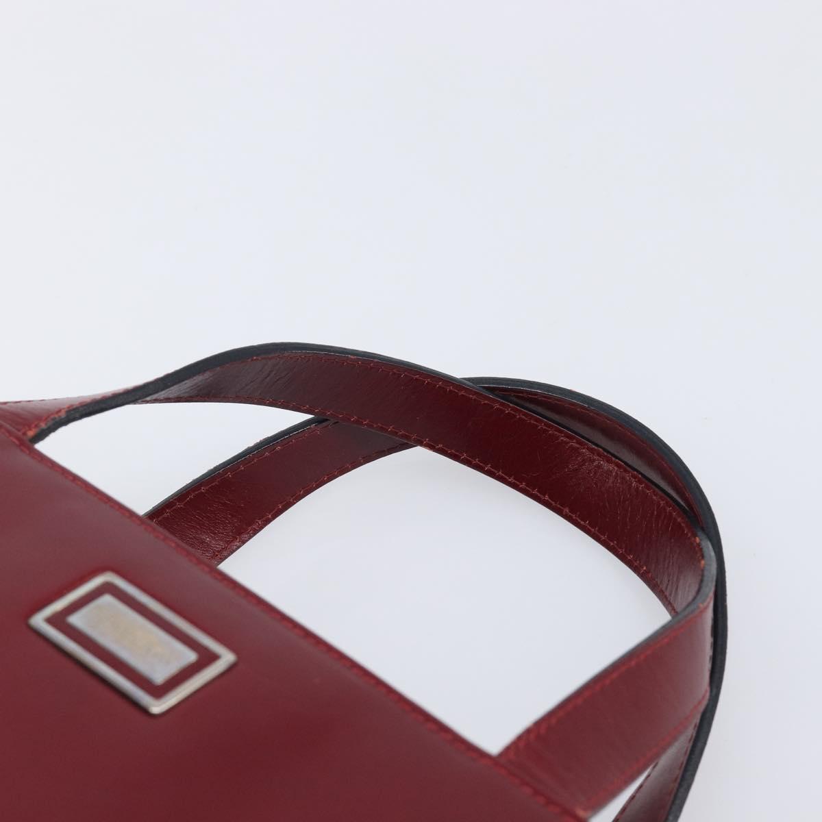 BURBERRY Hand Bag Leather Red Silver Auth ep17095