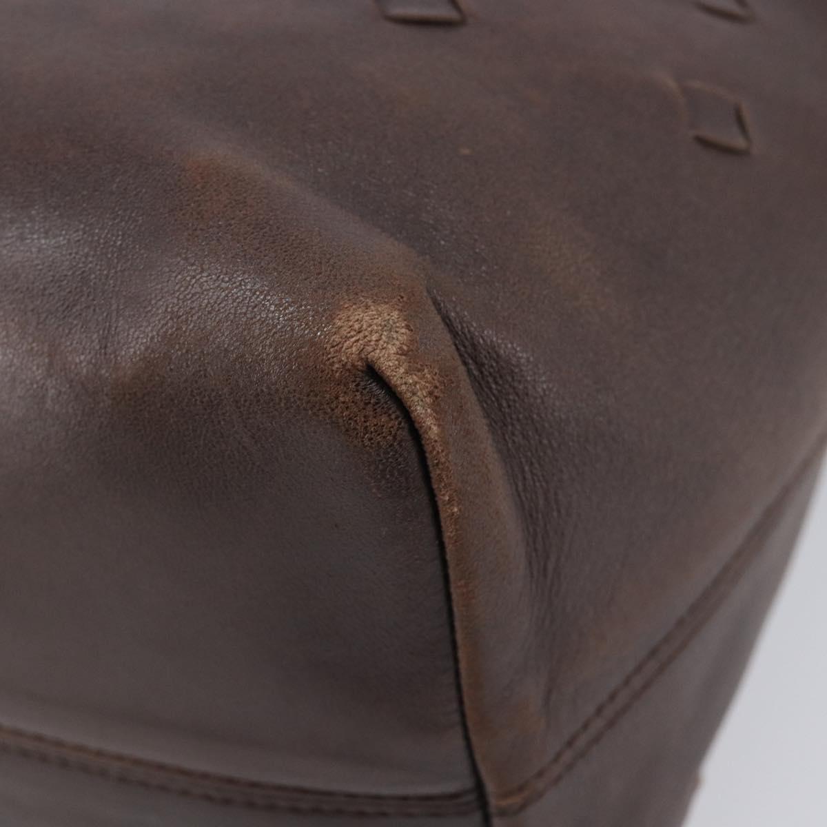 Bottega Veneta INTRECCIATO Hand Bag Leather Brown 131673 Auth ep17096