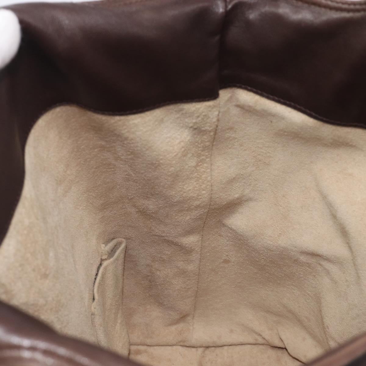 Bottega Veneta INTRECCIATO Hand Bag Leather Brown 131673 Auth ep17096