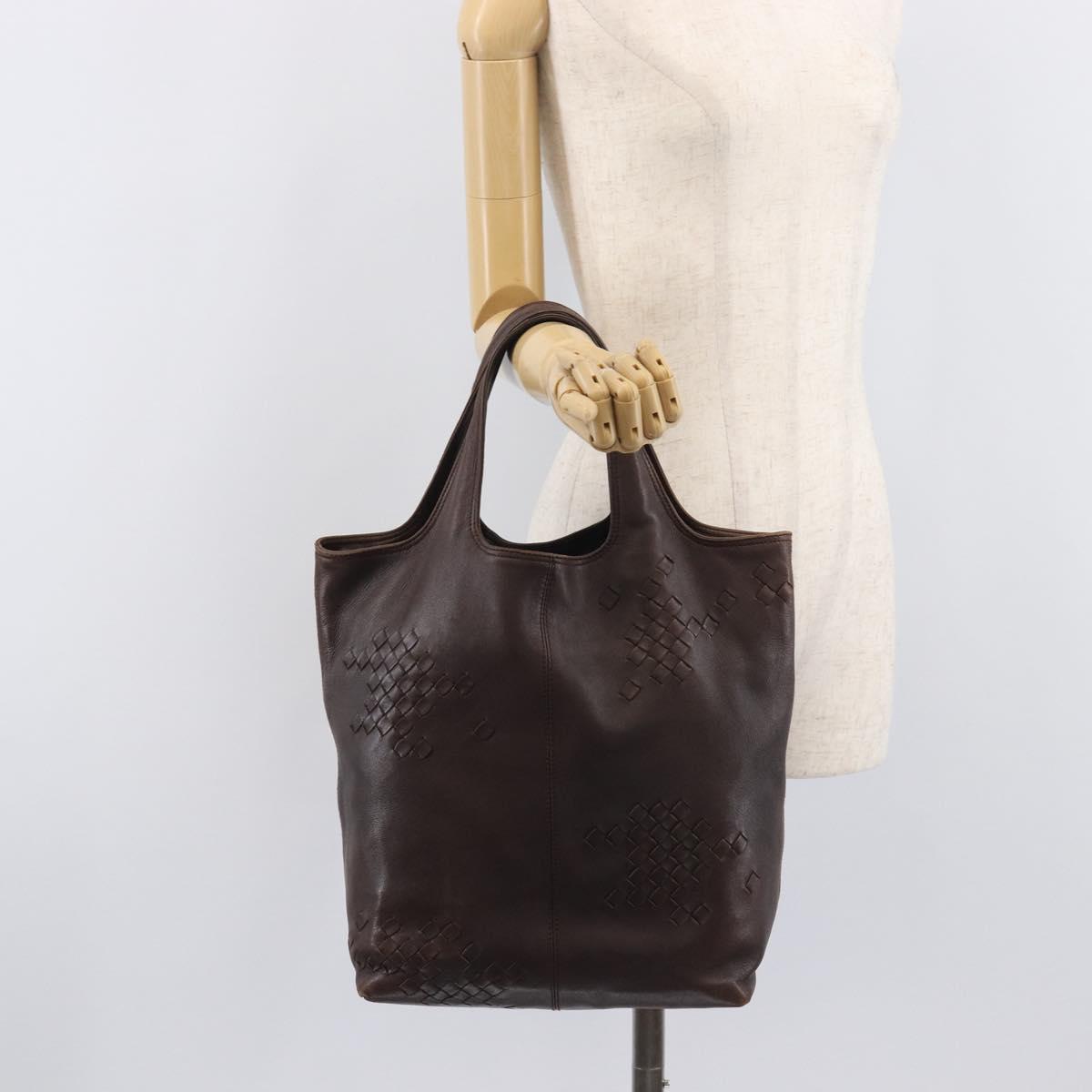 Bottega Veneta INTRECCIATO Hand Bag Leather Brown 131673 Auth ep17096